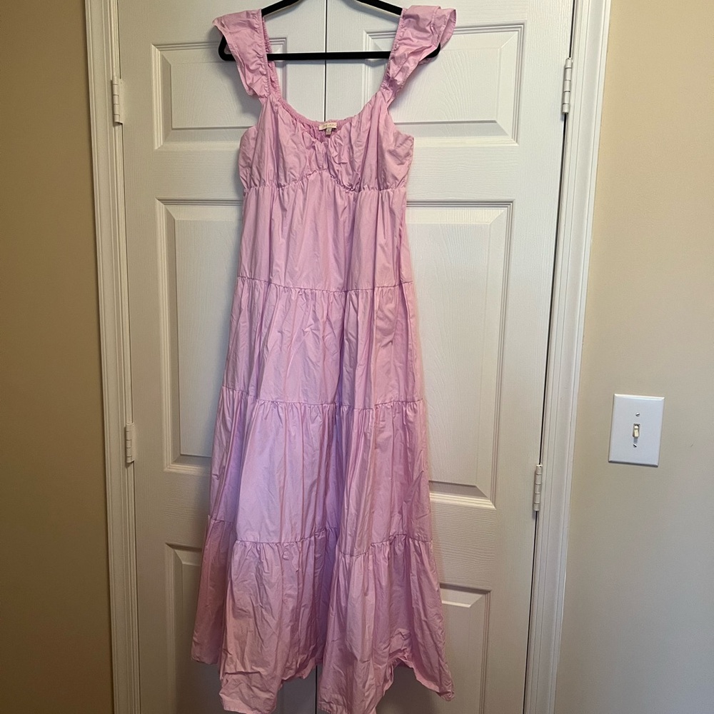 Skies Are Blue 100% cotton size large Ruffle Strap Tiered Dress